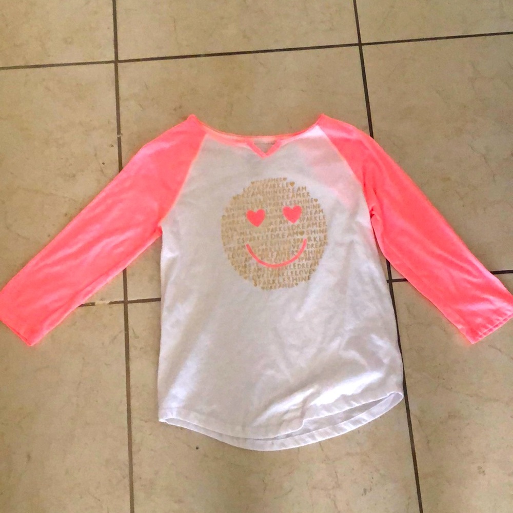 Pink and white tshirt